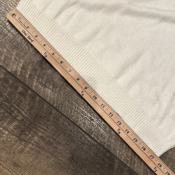 1.STATE Sequin Sleeve Stripe Cotton Blend Crewneck Sweater Cream Size L - Picture 7 of 11